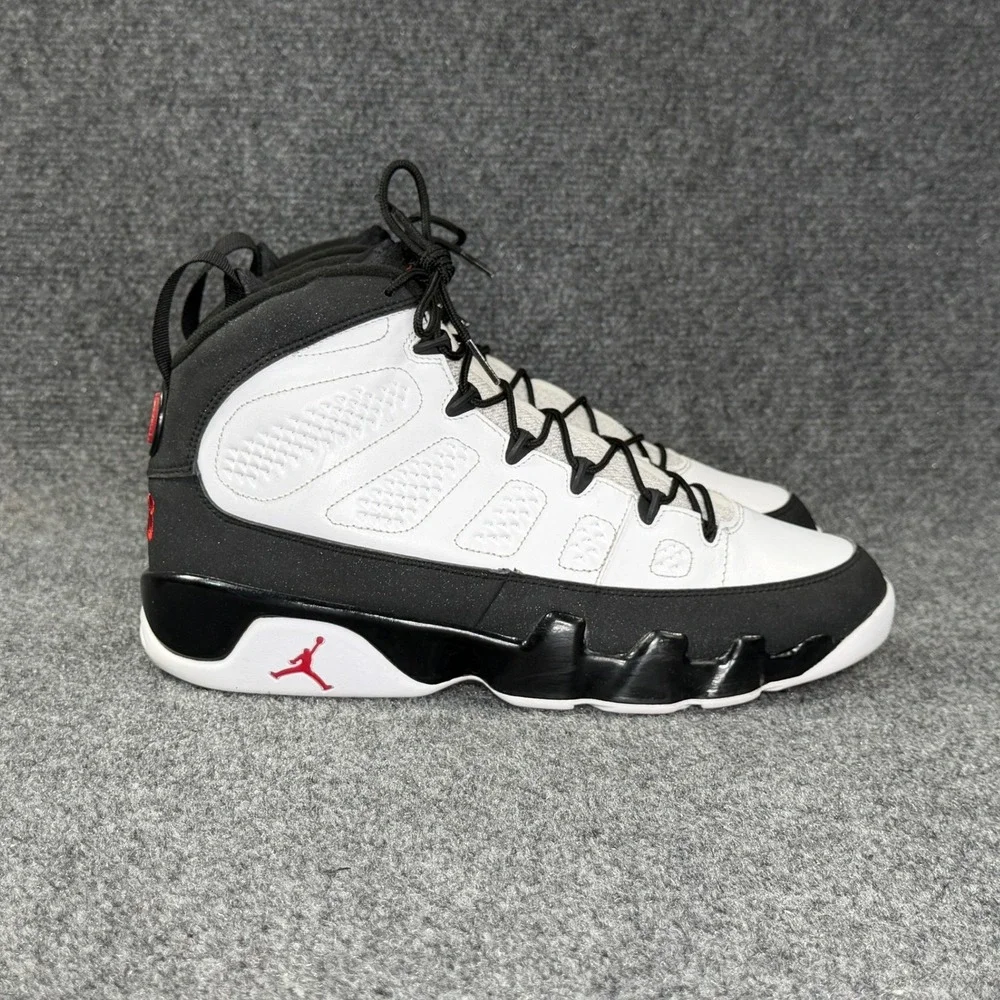 Jordan 9 Retro 2010 Shoes Men's 10 White Black Red Athletic Hooping Sneakers